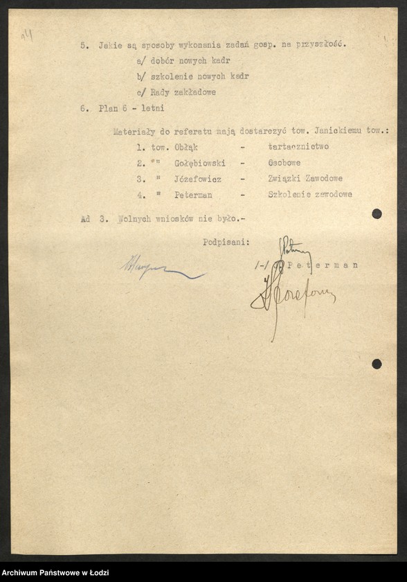 Obraz 15 z jednostki "[Protokoły, informacje, referat z posiedzeń sekcji leśnej, egzekutywy PPR, zjazdu aktywu leśnego przy Dyrekcji Lasów Państwowych, sekcji leśnych przy Wydziale Rolnym KW i komitetach powiatowych]"