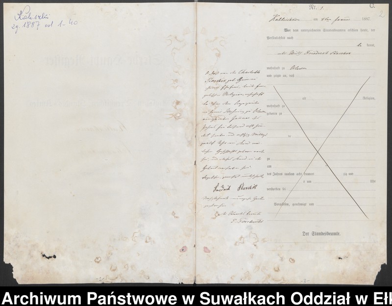 image.from.unit.number "Sterbe-Haupt-Register des Königlichen Preussischen Standes-Amtes Kallischken Kreis Johannisburg"