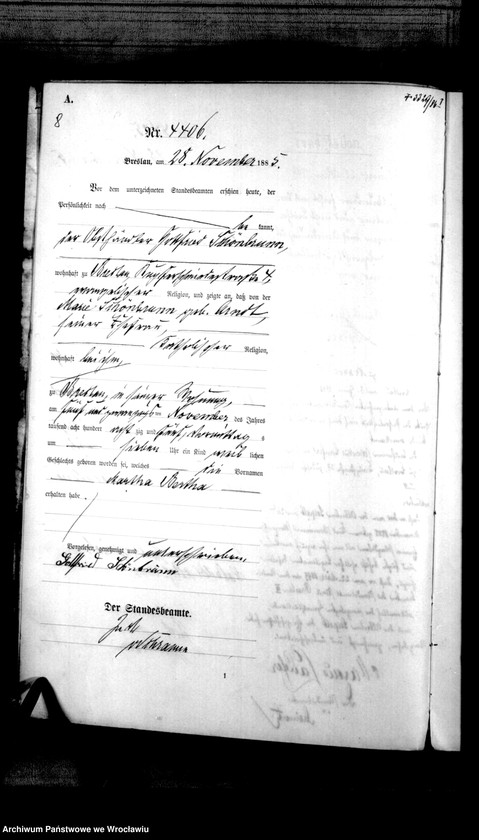 image.from.unit.number "Geburts-Haupt-Register Breslau I 1885 Band 12"