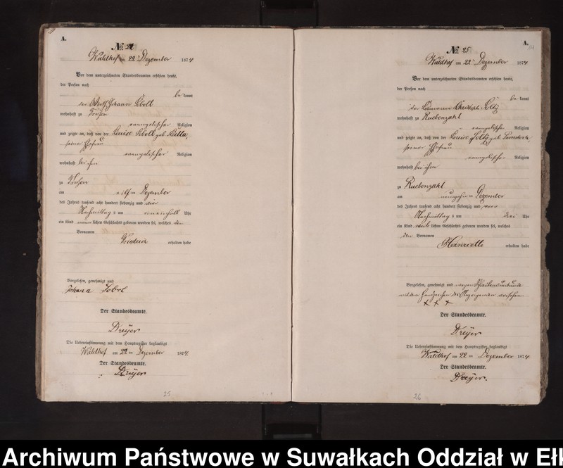 image.from.unit.number "Geburts-Neben-Register des Preussischen Standes-Amtes Orlen Kreis Loetzen"