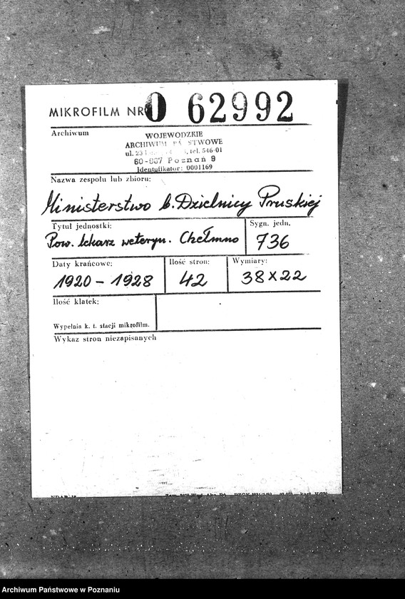 Obraz 2 z jednostki "Pow. lekarz Weterynaryjny Chełmno"