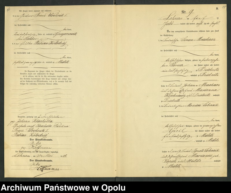 Obraz 12 z jednostki "Urząd Stanu Cywilnego Łany Księga małżeństw rok 1886-89"