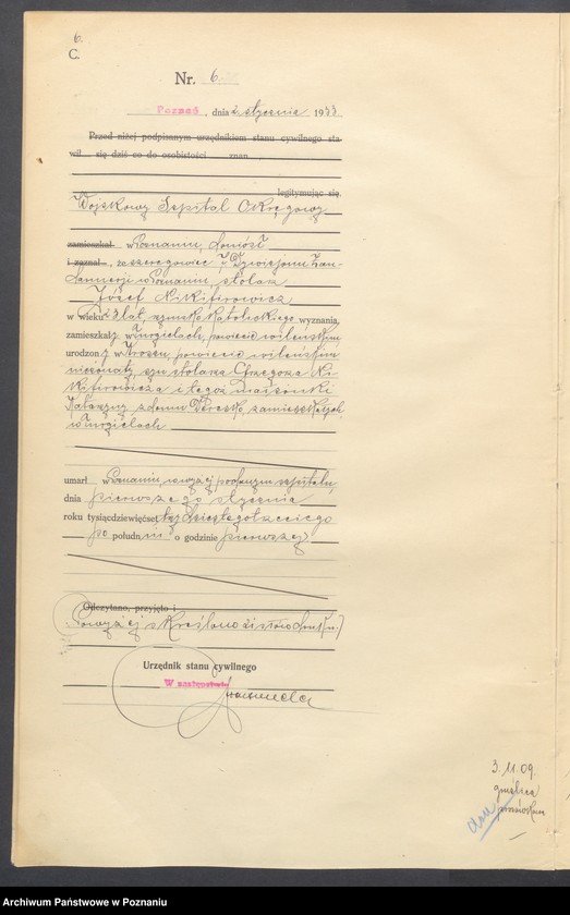 Obraz 8 z jednostki "Księga miejscowa zgonów tom I [Rejestr główny zgonów]"