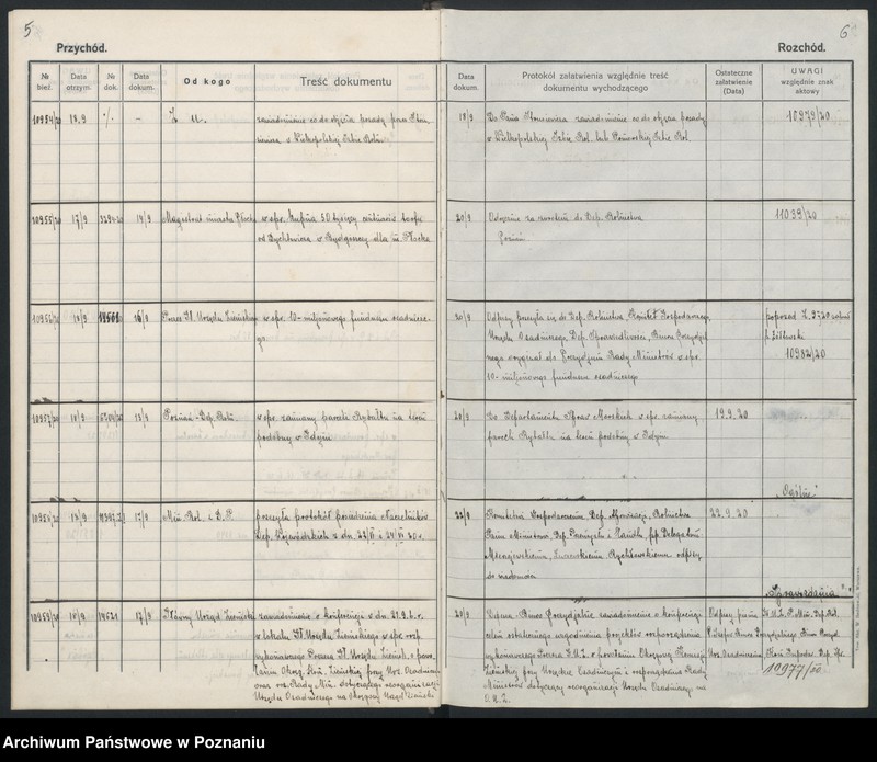 Obraz 6 z jednostki "Dziennik główny rok 1920"