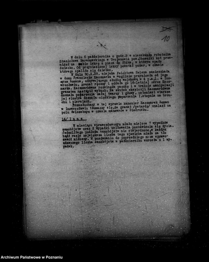 Obraz 14 z jednostki "Sprawozdania ze stanu bezpieczeństwa za miesiąc październik-listopad-grudzień 1938 r."