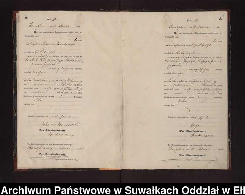 image.from.unit.number "Geburts-Neben-Register des Preussischen Standes-Amtes Gr. Konopken Kreis Loetzen"