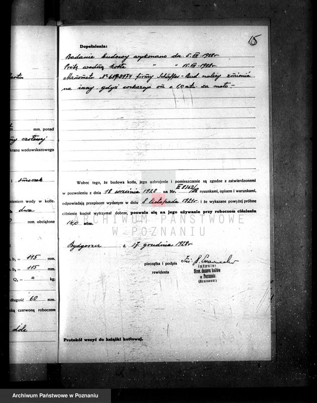 image.from.unit.number "Warsztaty firmy Smoschewor i Ska - Towarzystwo dla przemysłu kolejowego nr woj. kotła 6206"