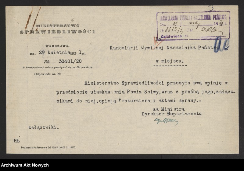 image.from.unit.number "Ułaskawienia z b. Kongresówki - nieuwzględnione, ale najczęściej objęte amnestią, dotyczące zabójstw, pobicia, kradzieży, oszustwa, spraw mieszkaniowych, gorzelnictwa, zniesławienia, zniewagi duchowieństwa i obrządków kościoła rzymsko - katolickiego, wykroczeń funkcjonariusza policji, występowania przeciw służbie wojskowej oraz powtarzania w czasie odwrotu wojska polskiego rzekomych wieści o jego klęskach"