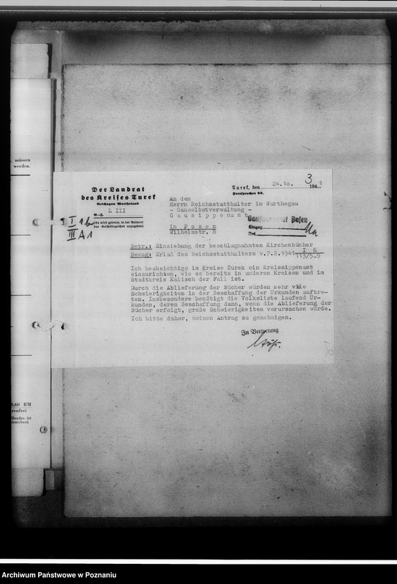 Obraz 7 z jednostki "[Korespondencja w sprawach organizacyjnych], Kreissippenamt Turek"
