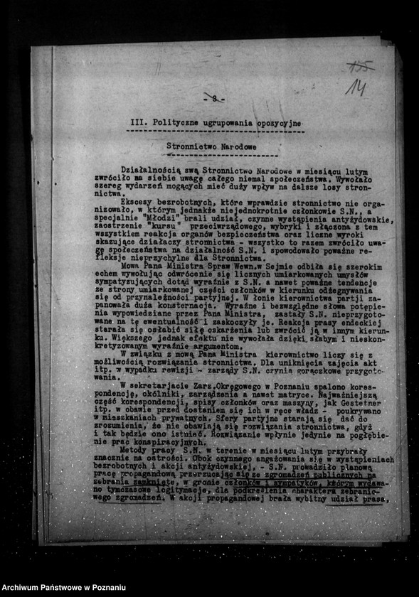 Obraz 18 z jednostki "Sprawozdania miesięczne z polskiego legalnego ruchu politycznego za czas od stycznia do grudnia 1936 r."