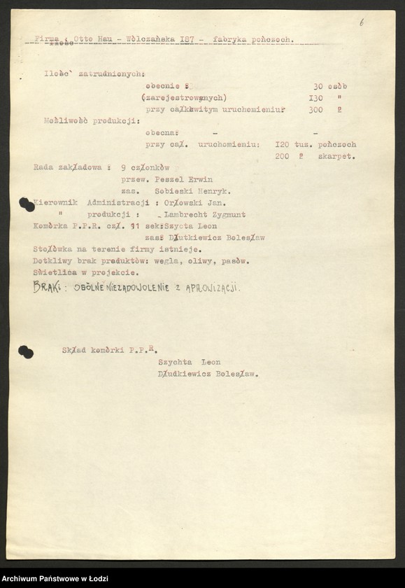 Obraz 7 z jednostki "Wykazy zakładów produkcyjnych z obsadą stanowisk kierowniczych"