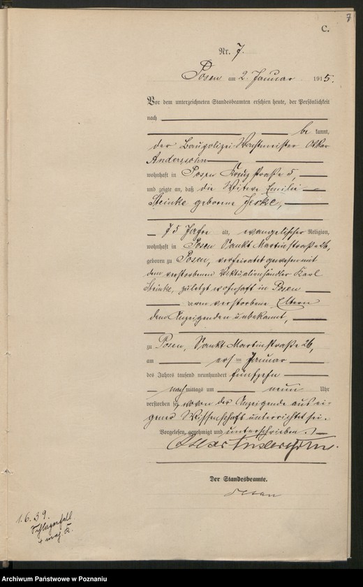 Obraz 9 z jednostki "Księga miejscowa zgonów tom I [Rejestr główny zgonów]"