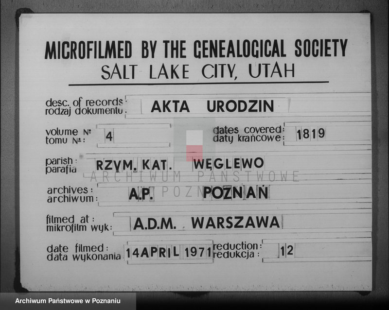 image.from.team "Akta stanu cywilnego Parafii Rzymskokatolickiej Węglewo (pow. poznański)"