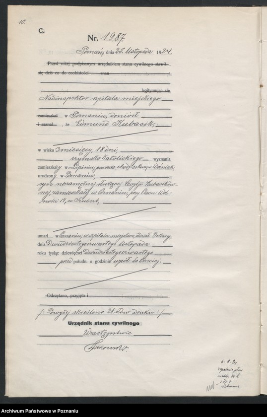 Obraz 12 z jednostki "Księga miejscowa zgonów tom IV [Rejestr główny zgonów]"