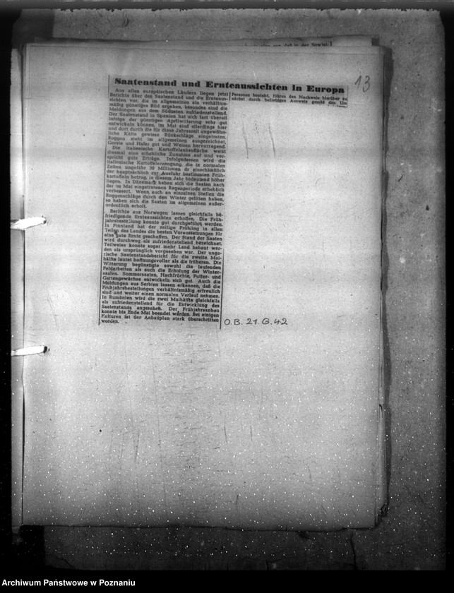 Obraz 19 z jednostki "Wycinki prasowe dotyczące Kraju Warty"