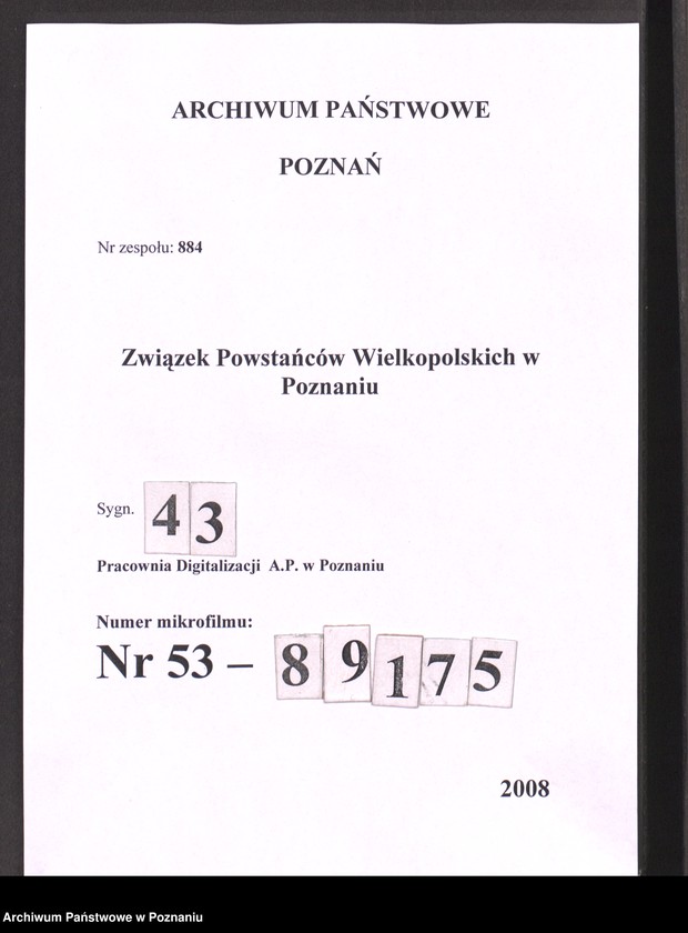 image.from.unit.number "Spis członków Związku Weteranów Powstań Narodowych od 2311 - 3540a."