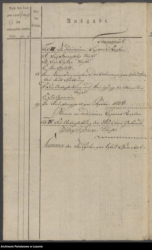 Obraz 12 z jednostki "[Extrakt der Militärkasse zu Lissa]"