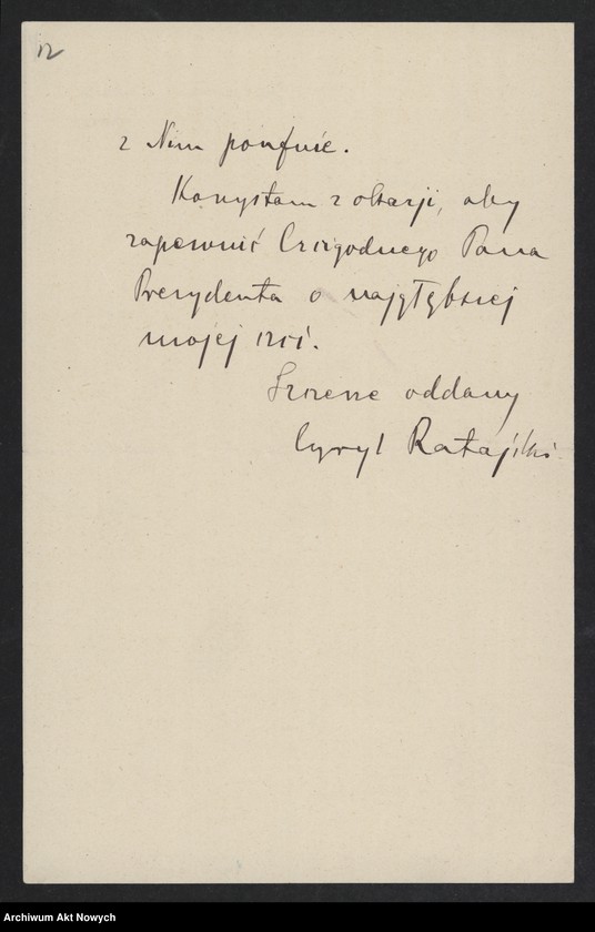 image.from.unit.number "Ratajski Cyryl; Załączniki: a) zaproszenie; b) odpis listu z dn. 5-6 V 1934 (maszynopis); L.21 (odpowiedzi - rękopisy); patrz t.1909,1937,1950"