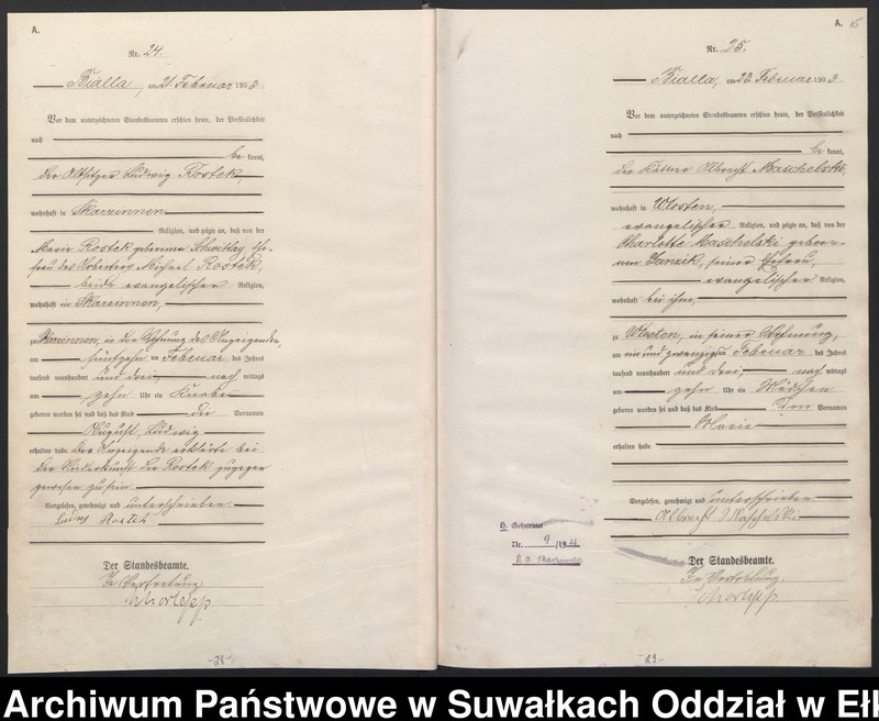 image.from.unit.number "Geburts-Haupt-Register des Königlichen Preussischen Standes-Amtes Belzonzen Kreis Johannisburg"