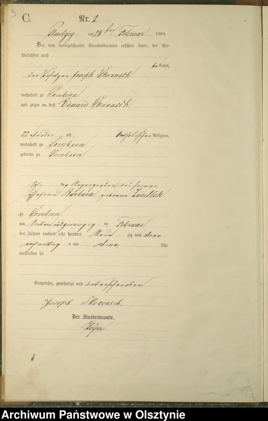 image.from.unit.number "Sterbe-Haupt-Register Nr 1 - 22"