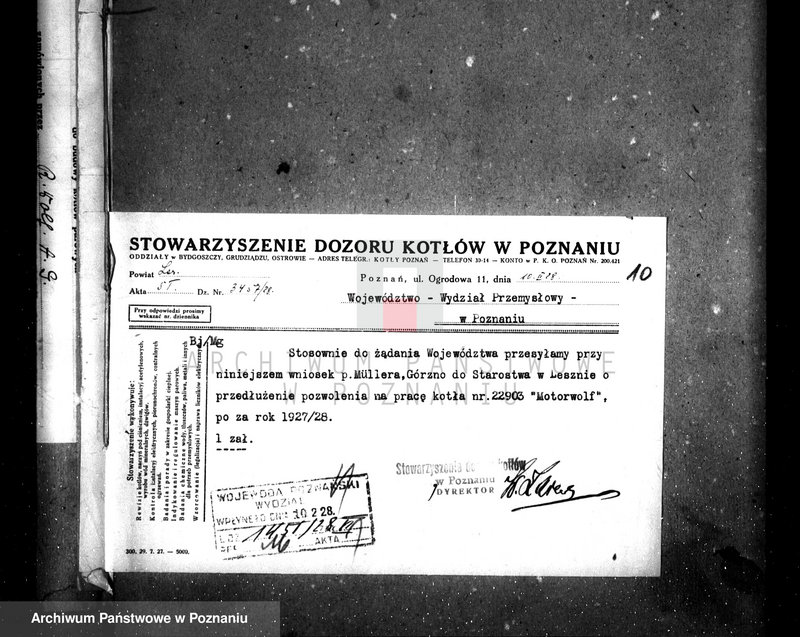 Obraz 14 z jednostki "Majętność Górzno, pow. leszczyński, własność K. Mueller nr woj. kotła 6003"