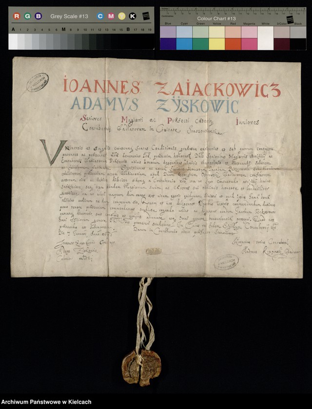 Obraz z zespołu "Zbiór dokumentów pergaminowych i papierowych"