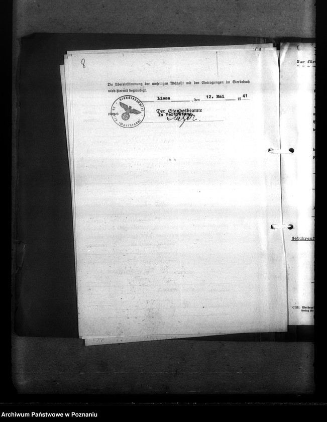 Obraz 12 z jednostki "Wykazy miejscowych Niemców, którzy zginęli w 1939 roku. Kreis Lissa (Leszno)"