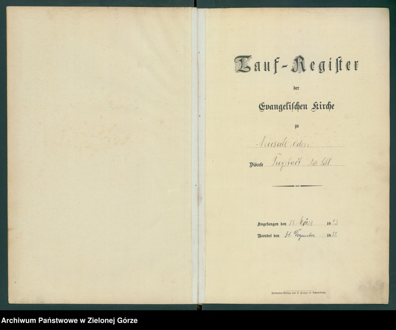 image.from.unit.number "Taufregister der evangelischen Kirche zu Neusalz a[n] O[der] Diöcese Freystadt N[ie]d[e]r Schl[iesen]"