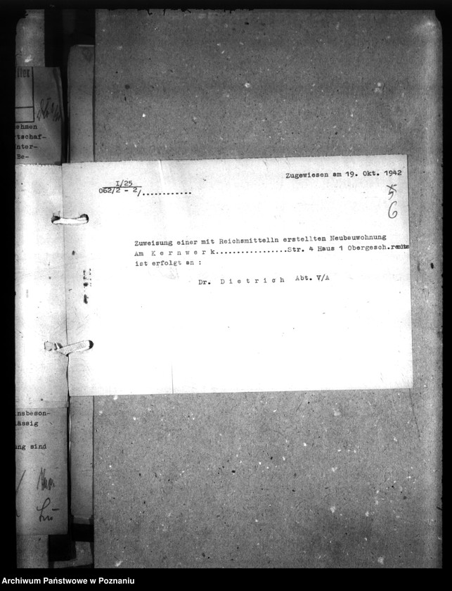 Obraz 9 z jednostki "Wohnungszuweisungen für Deutsche. Verdrängung der Polen."