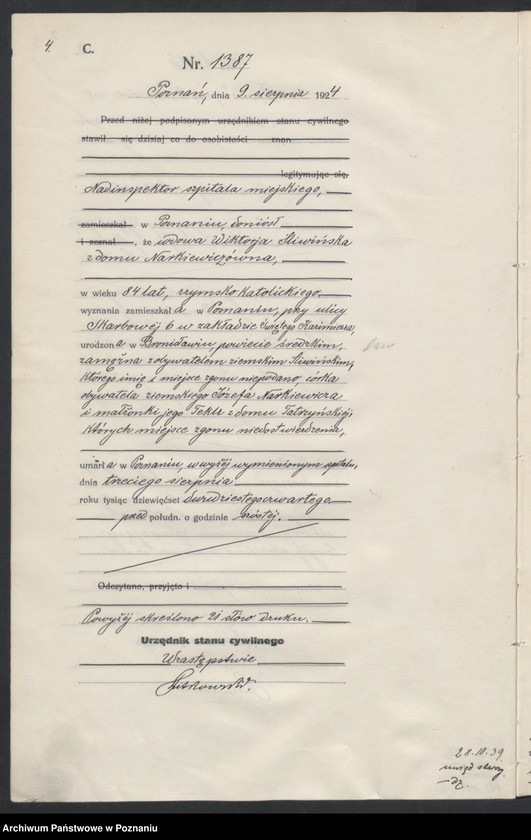 Obraz 6 z jednostki "Księga miejscowa zgonów tom III [Rejestr główny zgonów]"