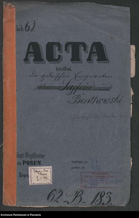 Obraz 2 z jednostki "A. betr. den polnischen Emigranten Wladislaus von Bentkowski"