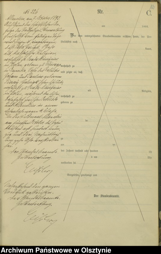 image.from.unit.number "Sterbe-Haupt-Register Tom II,Nr 316 - 463"