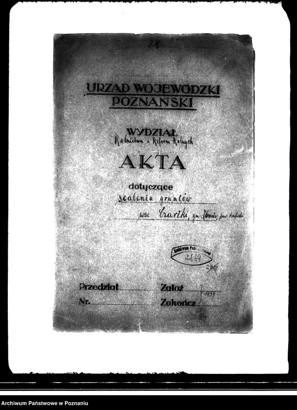 image.from.unit.number "Scalenie gruntów we wsi Czartki /gmina Zborów powiat kaliski/"