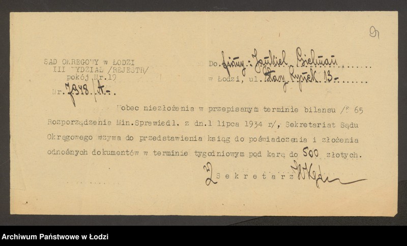 Obraz 11 z jednostki "Jankiel Gielman- sprzedaż żelaza"