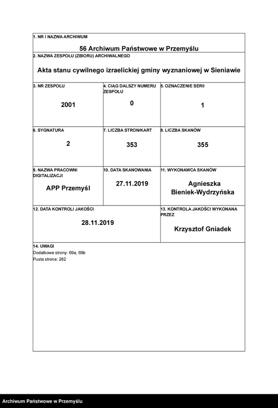 Obraz 1 z jednostki "Księga metryki urodzin. Tom II"