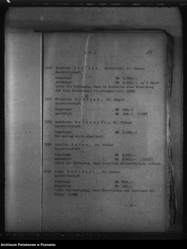 Obraz 15 z jednostki "Protokolle über Sitzungen des Ausschusses für reichsverbürgte Kredite, sowie Anträge auf Reichswirtschaftshilfe"