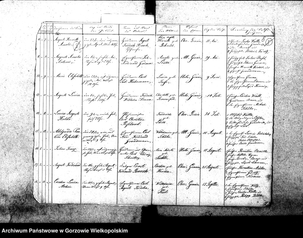image.from.unit.number "Duplikate der Kirchenbücher von der Parochie Genninsch Warthebruch: Alt Gennin (Jeninek), Unter Gennin (Podjenin), Ober Gennnin (Jeniniec), Spiegel (Poźrzadło), Blumenthal Kwiatkowice), Ludwigsthal (Trzęsów), Bergenhorst (Gorzębia), Haferwiese (Gosławka), Pyrehner Holländer (Pyrzanki), Gross Rehne (Rań)   ."