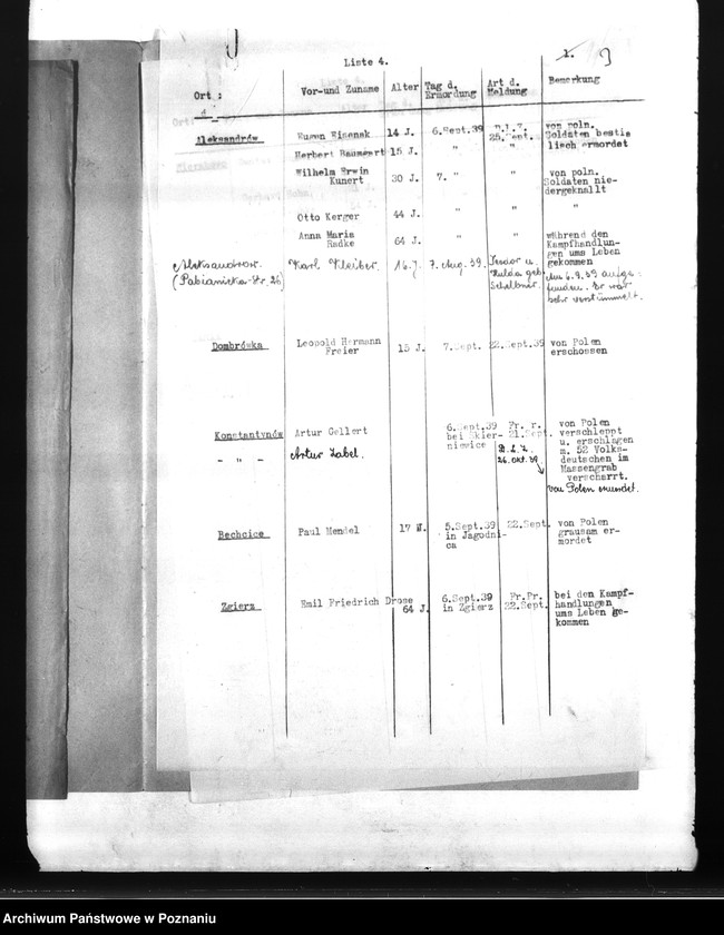 Obraz 7 z jednostki "Zweigstelle Litzmannstadt (Łódź) Totenlisten. Wykazy Niemców z różnych powiatów, zaginionych w 1939 roku"