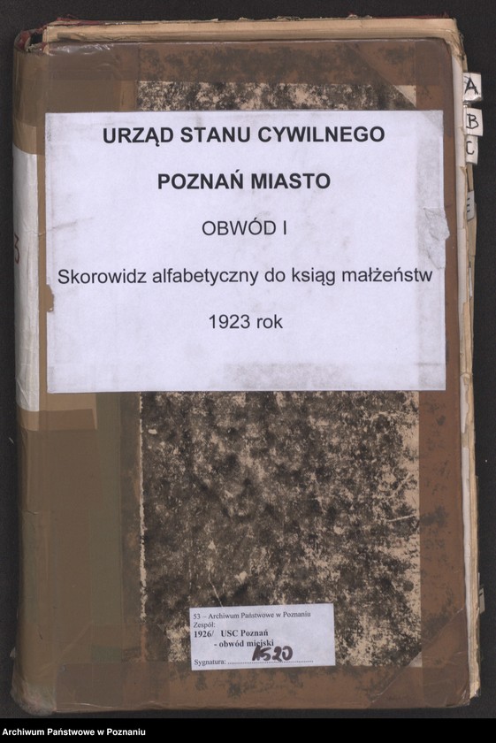 Obraz 2 z jednostki "Spis alfabetyczny małżeństw za 1923"