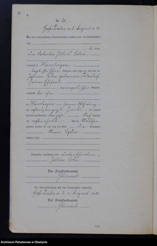 image.from.unit.number "Geburts-Neben-Register Nr 1 - 38 [Księga urodzeń- wtóropis ]"