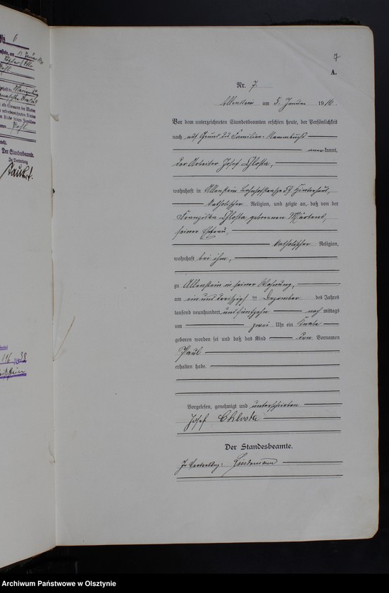 image.from.unit.number "Geburts-Haupt-Register Tom I, Nr 1-598"