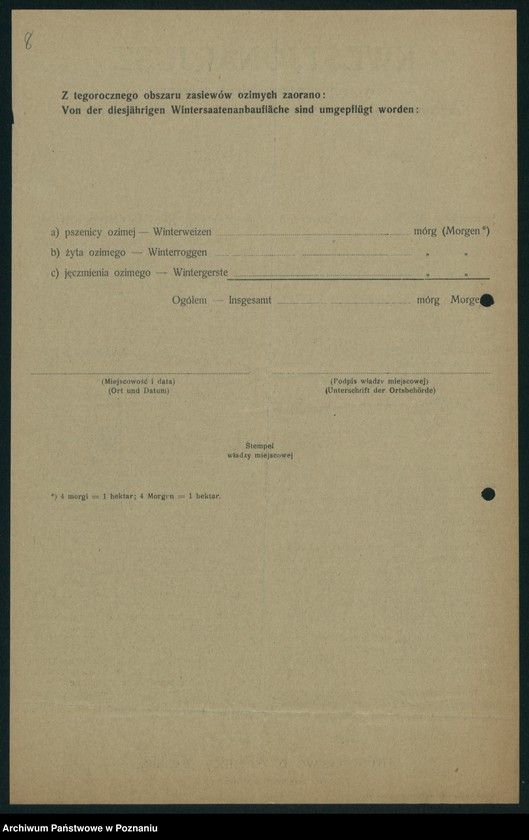 Obraz 11 z jednostki "[Koresponencja dotycząca statystyki produkcji rolnej - zasiewów ozimych w latach 1919-1920]"
