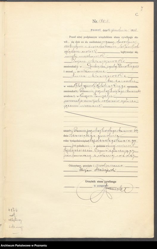 Obraz 9 z jednostki "Księga miejscowa zgonów tom IV [Rejestr główny zgonów]"