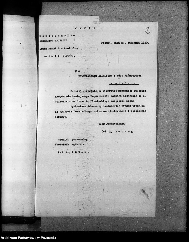 Obraz 6 z jednostki "Sprawy ogólne osobowe Departamenu Rolnictwa i Dóbr Państw. Wydział Leśny personalne ogólne"