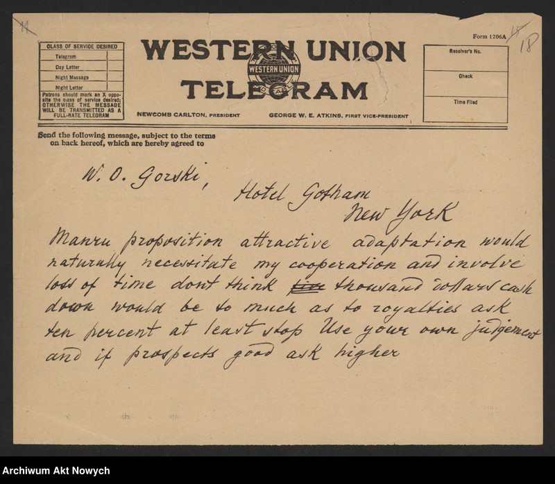 image.from.unit.number "Ignacy i Helena Paderewscy. Korespondencja; L.22"