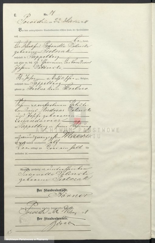 Obraz 18 z jednostki "Sterbe-Nebenregister"