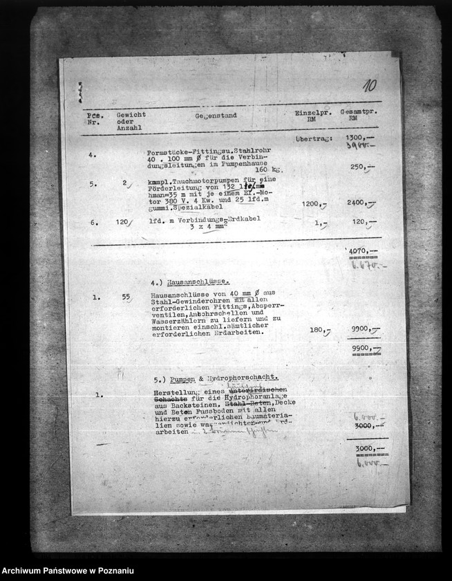 Obraz 16 z jednostki "Der Oberbürgermeister von Litzmannstadt. Finanzierungsbeihilfe "Am Wiesenhang". Wasserversorgung"