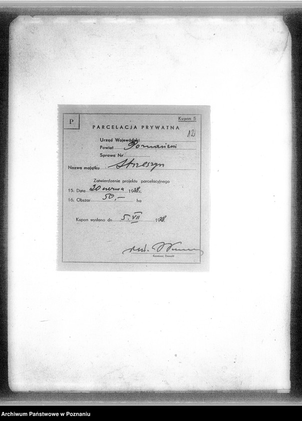 Obraz 16 z jednostki "Przymusowy wykup majątku Strzeszyn powiatu poznańskiego na cele parcelacyjne"