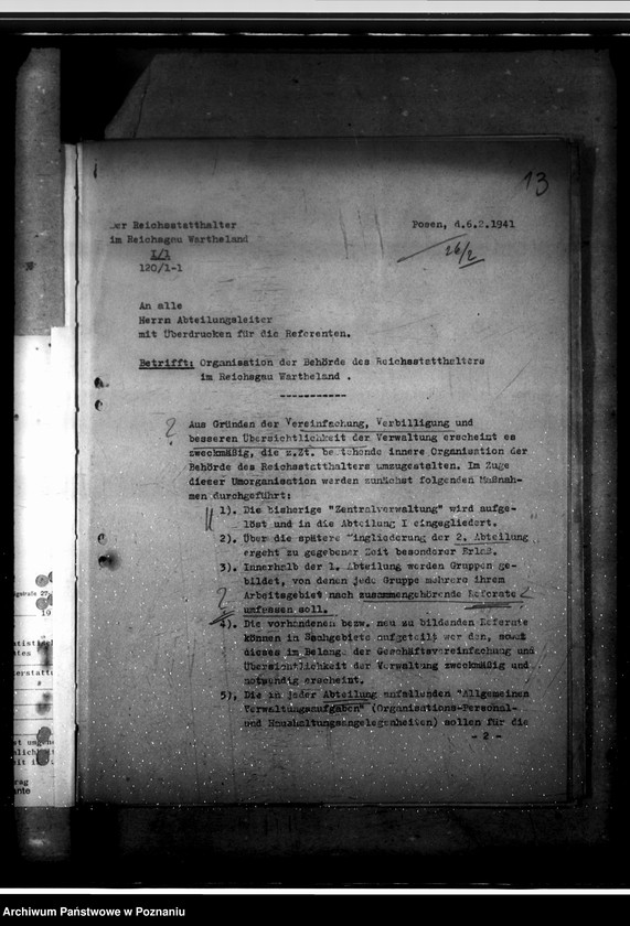 Obraz 17 z jednostki "Geschäftsverteilungsplan. Luftschutz und Bradwache"