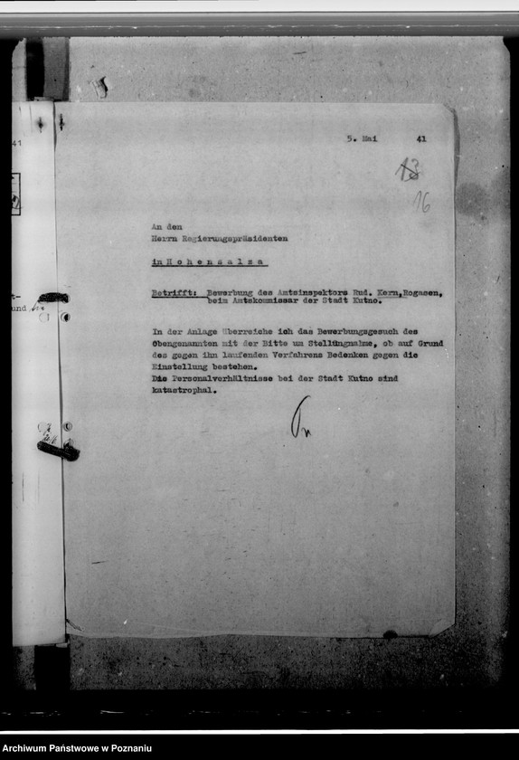 Obraz 20 z jednostki "Kern, Rudolf, Personalkten des Amtsinspektors"